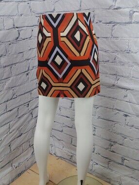 Zara Women's High Waisted Mini Skirt Retro 60s 70s All Of Print Size XS